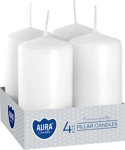 Red Advent candle 80 × 40 mm - 4 pcs – White
