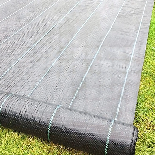 Aia-agrotekstiil 70 g/m² 1,6 × 50 m must UV-kaitsega umbrohu vastu