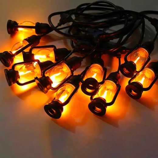 LED-valgusvanik laternakestega 5 m, soe valge