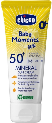 Chicco laste mineraalne päikesekaitsekreem SPF 50+ Baby Moments Sun 75 ml