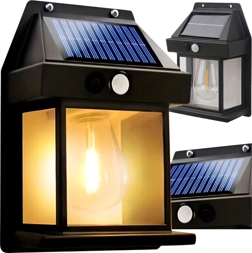 Solar wall-mounted LED light with motion sensor, warm white 3000K, IP44