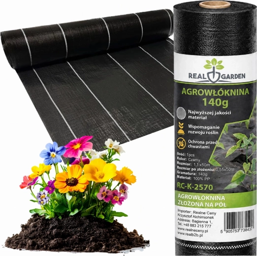 Must umbrohutõrje agrotextiil 140 g/m² 1,1 × 50 m (UV)