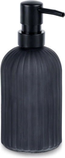 Klaasist seebidosaator 400 ml – matt must, ribiline