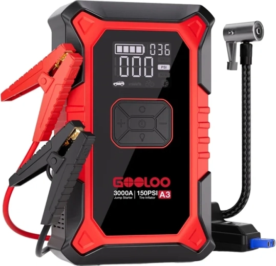 Gooloo A3 2-in-1 käivitusabi koos kompressoriga