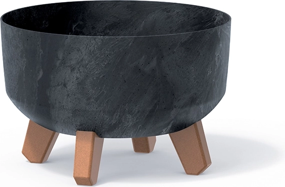 Planter on legs with concrete effect 23.5 cm anthracite