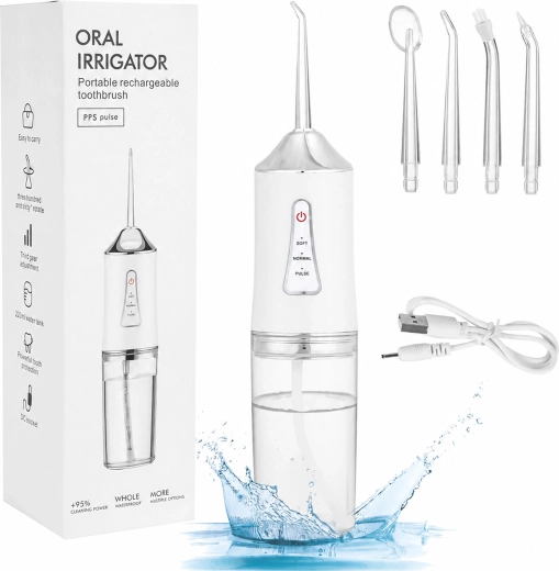 Juhtmevaba suuirrigaator 230 ml, 4 otsikut ja 3 režiimi – 1 tk