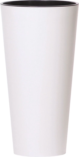 Tubus Slim Planter with Insert, Matte White, 20 cm