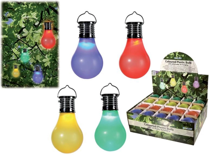 Päikesetoitel rippuv LED-lamp (plast) 10 × 5 cm