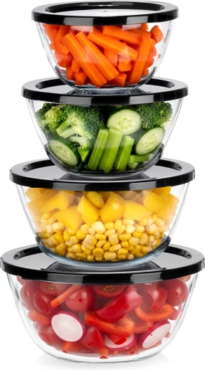 Klaaskausside komplekt kaantega 4 tk 750 ml, 1 l, 1,5 l, 2 l