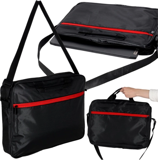 Black shoulder bag for a 15.6-inch laptop