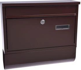 RADIM mailbox with newspaper tube, 360 × 320 × 90 mm, brown