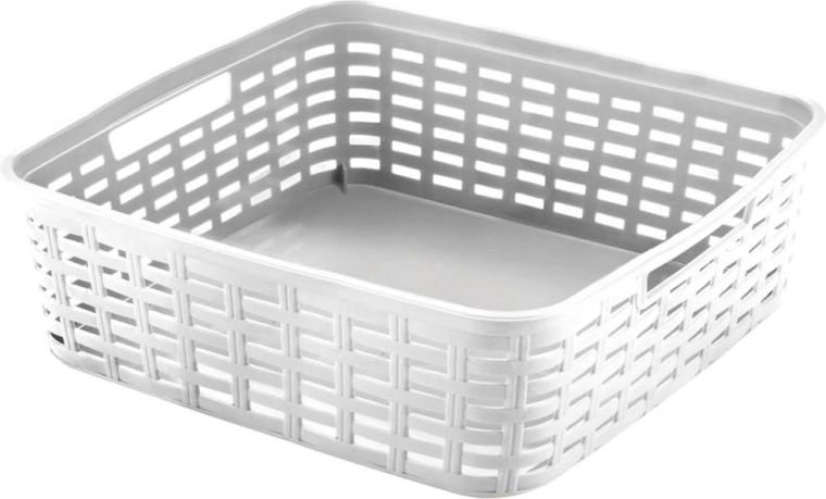 Plastikust hoiukorv HEIDRUN rotangimustriga 29 × 19 × 10 cm – 1 tk