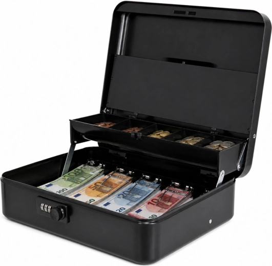 Clear organization for coins and banknotes