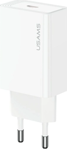 USAMS 30 W USB-C võrgulaadija, valge