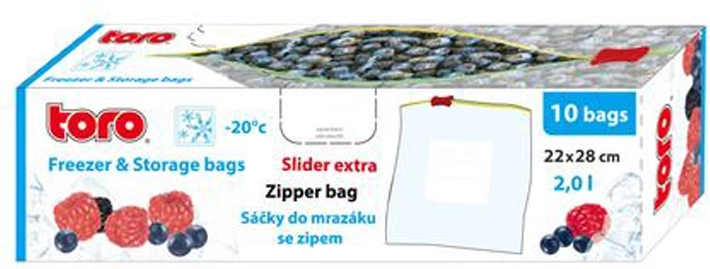 Toidukott sügavkülmutamiseks TORO 2 l, lukuga, 10 tk