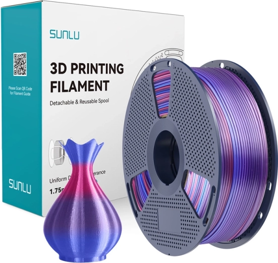 Sunlu PLA+ Silk filament vikerkaar 02 1,75 mm 1 kg