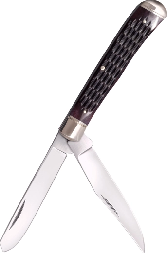 Cold Steel Trapper Jigged – 2 teraga taskunuga, pruun luu