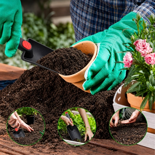 Plastist kitsas aiakühvel ümberistutamiseks ja istutamiseks 28 cm