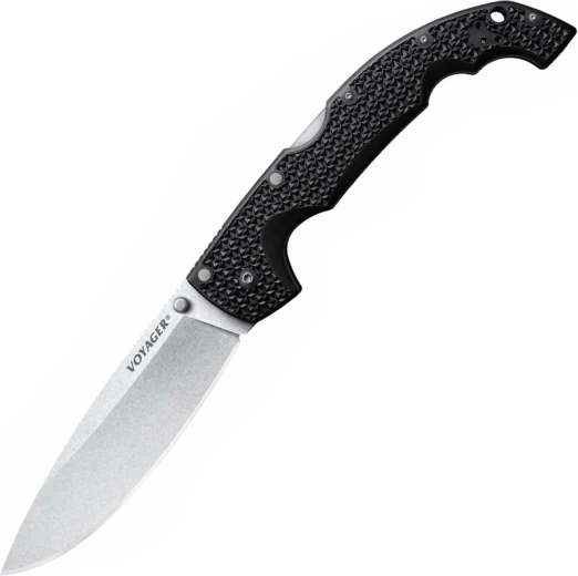 Taktikaline kokkupandav nuga Cold Steel Voyager Extra Large Drop Point, 14 cm, stonewash, must, Griv-Ex