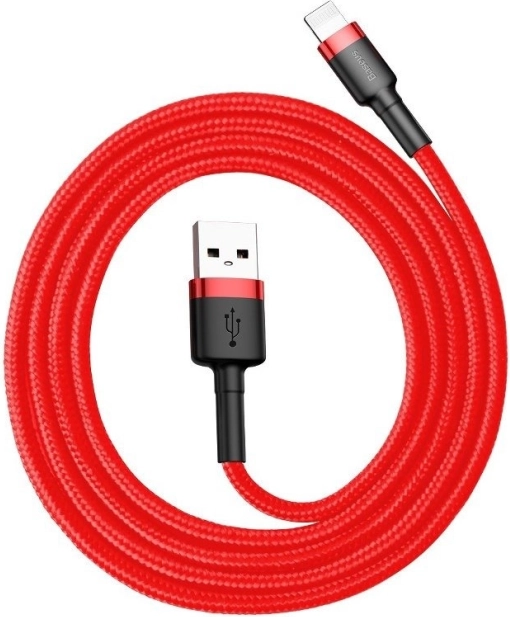 Baseuse USB–Lightning laadimis- ja andmekaabel, 0,5 m, 2,4 A, punane