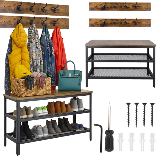 Ruhhy kingariiul pingi ja nagiga 73 cm, loft/industriaal