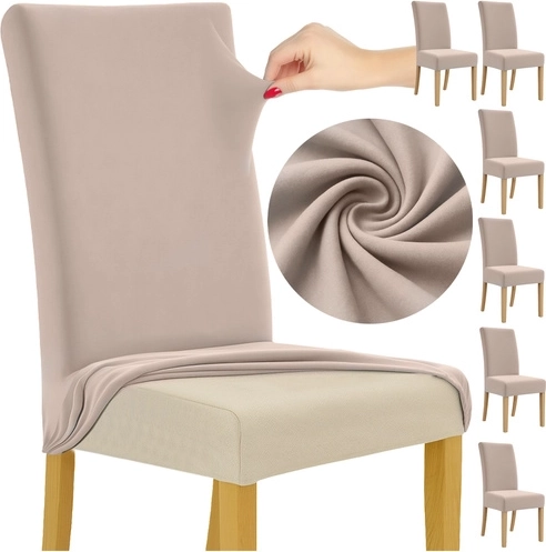 Toolikatted RUHHY – komplekt 6 tk beež elastne veluur