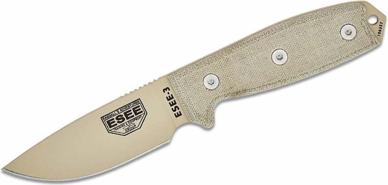 Universaalne fikseeritud nuga ESEE 3, Micarta, OD Green tupp
