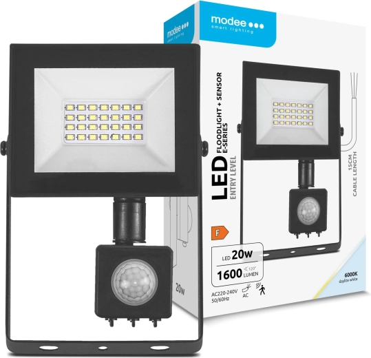 LED-valgusheiti MODEE E‑series anduriga 20 W, 1600 lm, 6000 K, 120°