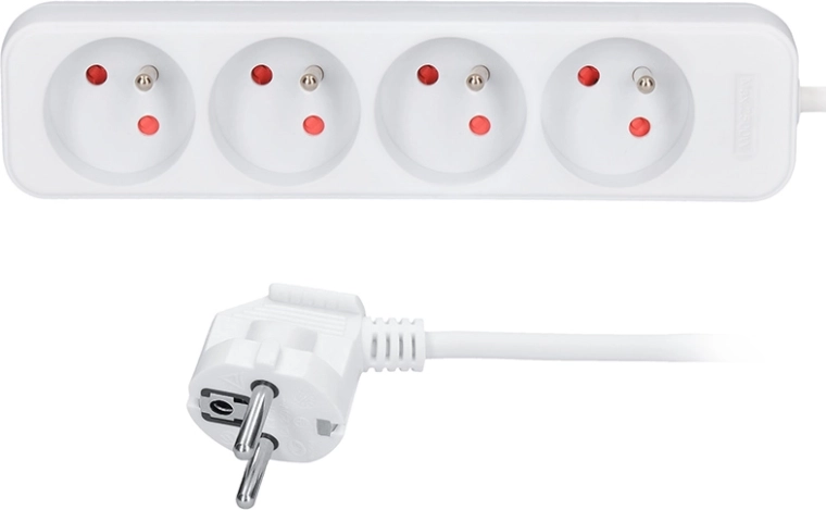 Solight pikendusjuhe, 4 pistikupesa, 3 m, valge