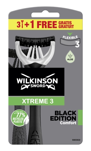 Wilkinson Xtreme 3 Black Edition ühekordne habemeajaja 3+1 tk