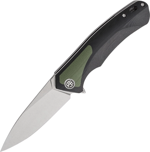 Petrified Fish PUB kokkupandav nuga 9,5 cm, D2 Stonewash, G10 must/roheline