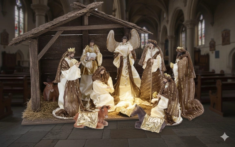 Jõulusõime kujukeste komplekt, 10 osa kuni 33 cm