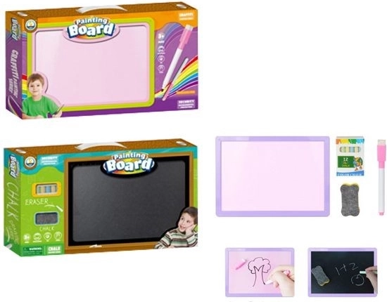 Double-sided educational board for chalk and marker 2-in-1 - 1 piece