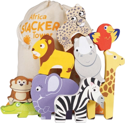 Le Toy Van Petilou stacking tower Africa (9 pieces)