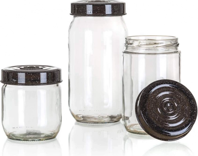 LINZI klaaspurgid 3 tk, graniidimustriga kaas