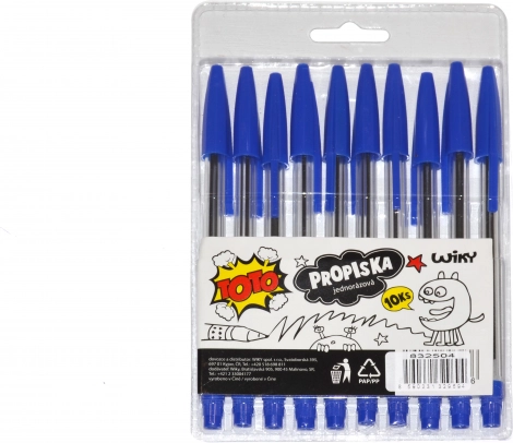 Ühekordsed pastapliiatsid TOTO – sinine täitepasta, 10 tk