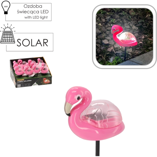 Päikesetoitel aiavalgusti flamingo, soe valge, 10,5 × 5 × 17,5 cm