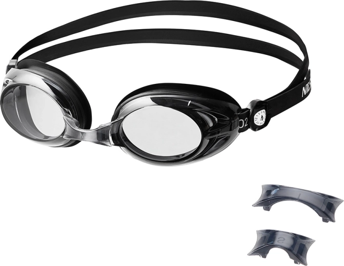 Ujumisprillid NILS Aqua mustad Anti‑Fog katte ja UV-kaitsega