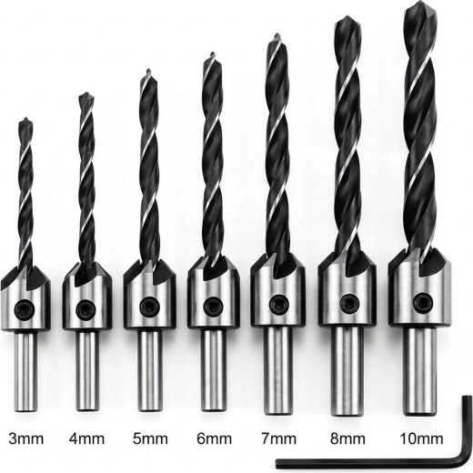 Set of Countersink Drill Bits for Wood 3–10 mm