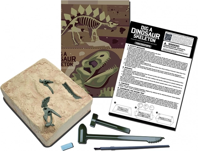 Triceratopsi dinosauruse skelett – väljakaevamiskomplekt 4M