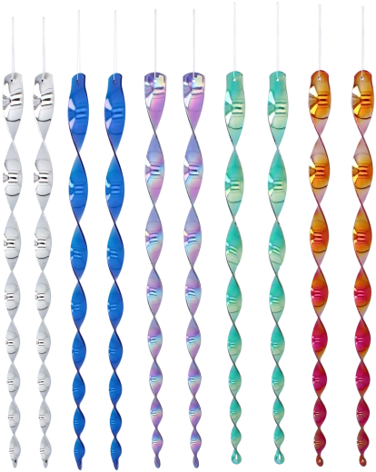 10 peegeldava linnupeletusspiraali komplekt 50 cm – värvide segu