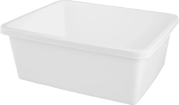 Ristkülikukujuline plastkauss 11 l valge 37,5 × 30,5 cm