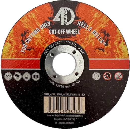 Cutting disc for steel and stainless steel 125 × 2.5 × 22.2 mm