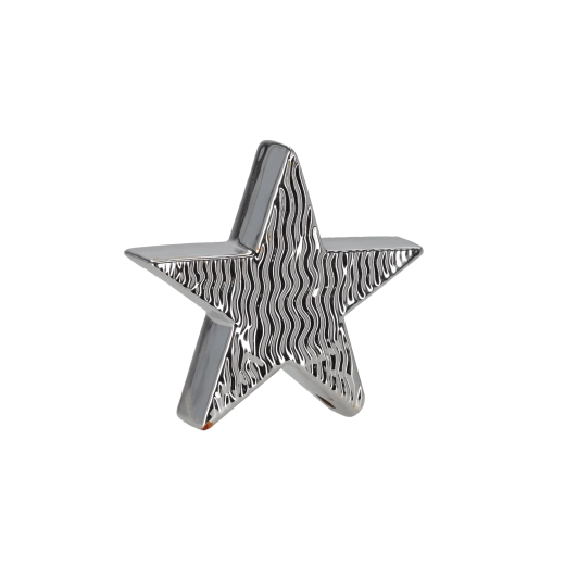 Christmas decorative figurine silver star 13.5 × 4 × 12.8 cm