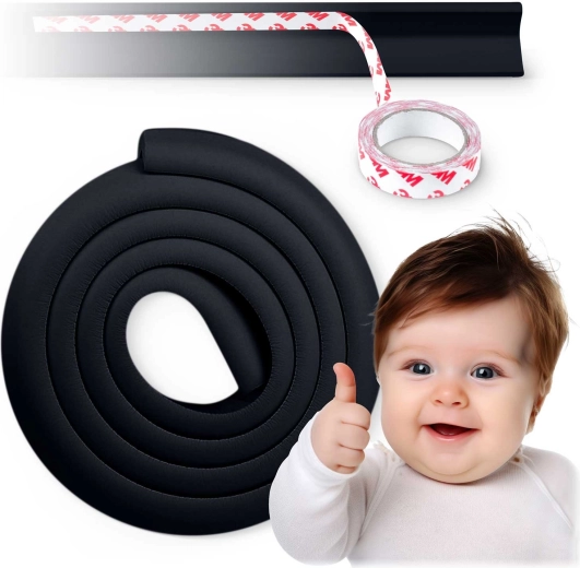 RICOKIDS Safety Foam Edge Protector, Black, 2 m