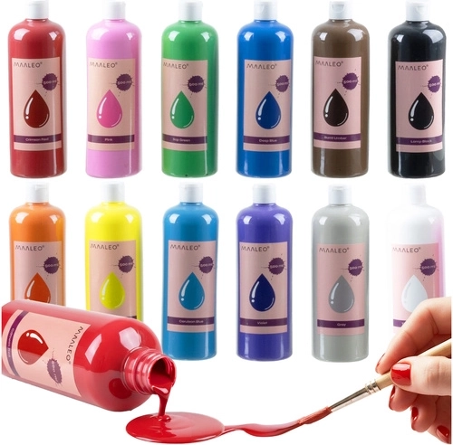 Maaleo Poster Paints 12 × 500 ml - 12 pcs