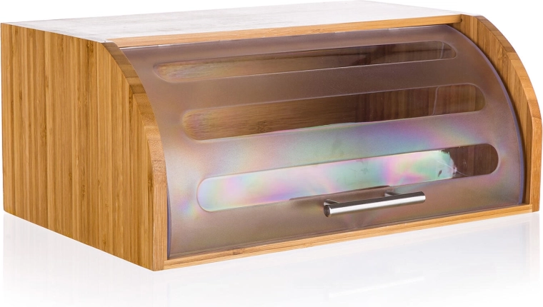 Bambusest leivakast BRILLANTE läbipaistva kaanega 40,5 × 27 × 17 cm