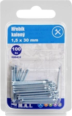 Karastatud tsingitud naelad 30 × 1,5 mm (100 tk)