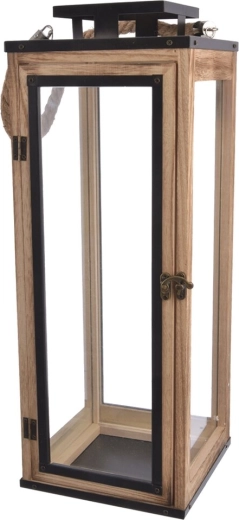 Suur dekoratiivne latern beež 50 cm puidust ja metallist