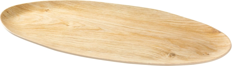 Oval Melamine Serving Tray with Wood Decor